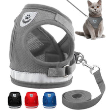 Load image into Gallery viewer, Dog Cat Walking Jacket Harness Leash Pets Puppy Kitten Clothes Adjustable Vest Reflective Walking Lead Leash Vest for Puppy
