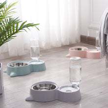 Load image into Gallery viewer, Pet Double Bowl Pet Automatic Drinker Automatic Continue Feeding Water Cat Drinking Water Artifact Cat Bowl Dog Bowl
