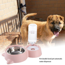 Load image into Gallery viewer, Pet Double Bowl Pet Automatic Drinker Automatic Continue Feeding Water Cat Drinking Water Artifact Cat Bowl Dog Bowl
