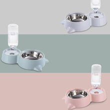 Load image into Gallery viewer, Pet Double Bowl Pet Automatic Drinker Automatic Continue Feeding Water Cat Drinking Water Artifact Cat Bowl Dog Bowl
