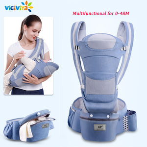 0-48M Ergonomic Baby Carrier Infant Baby Hipseat Carrier Front Facing Ergonomic Kangaroo Baby Wrap Sling for Baby Travel