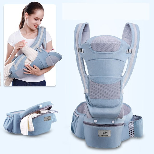 0-48M Ergonomic Baby Carrier Infant Baby Hipseat Carrier Front Facing Ergonomic Kangaroo Baby Wrap Sling for Baby Travel