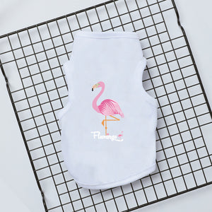 Flamingo Pattern Soft Summer Pet Clothes Dog Clothes Dog Vest Dog Shirt Pet Vest Shirt Pet Products Cat T-shirt Cat Clothes Vest