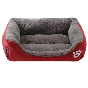 (S-3XL) Large Pet Cat Dog Bed 8Colors Warm Cozy Dog House Soft Fleece Nest Dog Baskets Mat Autumn Winter Waterproof Kennel #1