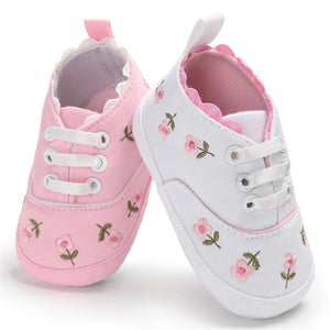 Pudcoco Newborn Infant Baby Kid Girl Embroidery Flower Soft Sole Crib Toddler Summer Princess First Walkers Causal Shoes 0-18M