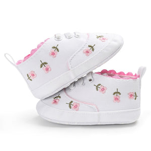 Pudcoco Newborn Infant Baby Kid Girl Embroidery Flower Soft Sole Crib Toddler Summer Princess First Walkers Causal Shoes 0-18M