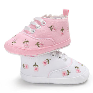 Pudcoco Newborn Infant Baby Kid Girl Embroidery Flower Soft Sole Crib Toddler Summer Princess First Walkers Causal Shoes 0-18M