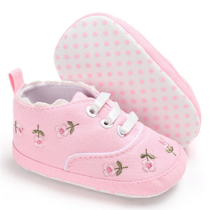 Pudcoco Newborn Infant Baby Kid Girl Embroidery Flower Soft Sole Crib Toddler Summer Princess First Walkers Causal Shoes 0-18M