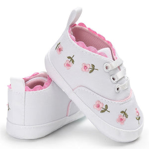 Pudcoco Newborn Infant Baby Kid Girl Embroidery Flower Soft Sole Crib Toddler Summer Princess First Walkers Causal Shoes 0-18M