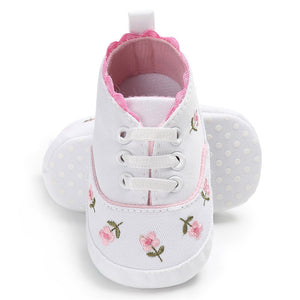 Pudcoco Newborn Infant Baby Kid Girl Embroidery Flower Soft Sole Crib Toddler Summer Princess First Walkers Causal Shoes 0-18M