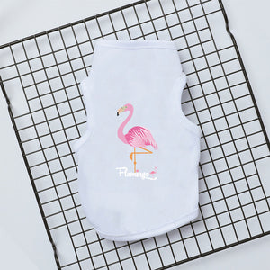 Flamingo Pattern Soft Summer Pet Clothes Dog Clothes Dog Vest Dog Shirt Pet Vest Shirt Pet Products Cat T-shirt Cat Clothes Vest