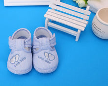 Load image into Gallery viewer, Baby T-Strap Shoes Cotton Newborn Pink Girls Infant  Prewalkers Crib Footwear Nonslip for 0-12M Baby Blue Boys Soft Sole Shoe
