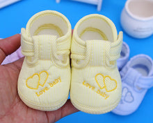 Load image into Gallery viewer, Baby T-Strap Shoes Cotton Newborn Pink Girls Infant  Prewalkers Crib Footwear Nonslip for 0-12M Baby Blue Boys Soft Sole Shoe
