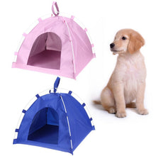 Load image into Gallery viewer, Dog Beds Oxford Pets Outdoor Portable Tent House Cat Playing Bed Mat Portable Folding Kennel Bed for Universal Waterproof Travel
