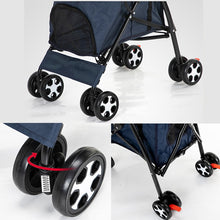 Load image into Gallery viewer, Outdoor Portable Pet Cart Dog Cat Carrier Pet Stroller Oxford Cloth Steel Pipe 4-wheels Folding Waterproof Pet Car Chair
