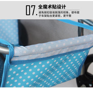 600 Pet stroller dog stroller folding three-wheeled pet cart pet trolley teddy dog stroller lightweight