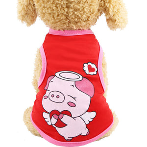 New T-shirt Soft Puppy Dogs Clothes Cute Pet Dog Clothes Cartoon Clothing Summer Shirt Casual Vests for Small Pet Supplies