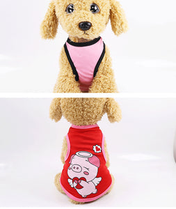 New T-shirt Soft Puppy Dogs Clothes Cute Pet Dog Clothes Cartoon Clothing Summer Shirt Casual Vests for Small Pet Supplies