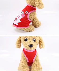 New T-shirt Soft Puppy Dogs Clothes Cute Pet Dog Clothes Cartoon Clothing Summer Shirt Casual Vests for Small Pet Supplies