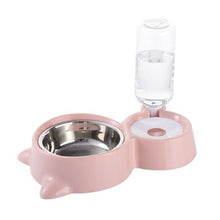 Load image into Gallery viewer, Pet Double Bowl Pet Automatic Drinker Automatic Continue Feeding Water Cat Drinking Water Artifact Cat Bowl Dog Bowl
