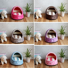 Load image into Gallery viewer, Pet Dog House Nest With Mat Foldable Dog Basket Cat Bed For Small Medium Dogs Travel Puppy Kennels For Cats Chihuahua Cushion
