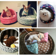 Load image into Gallery viewer, Pet Dog House Nest With Mat Foldable Dog Basket Cat Bed For Small Medium Dogs Travel Puppy Kennels For Cats Chihuahua Cushion
