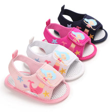 Load image into Gallery viewer, Summer Newborn Baby First Walkers Cartoon The Mermaid Princess Ariels Baby Sneaker Soft Soled Comfortable Infant Crib Shoes
