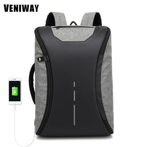 VENIWAY Multifunction USB Charge 15 inch Waterproof Laptop Backpacks Male Mochila For XD City Antitheif Travel Design Backpack