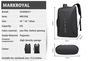 VENIWAY Multifunction USB Charge 15 inch Waterproof Laptop Backpacks Male Mochila For XD City Antitheif Travel Design Backpack