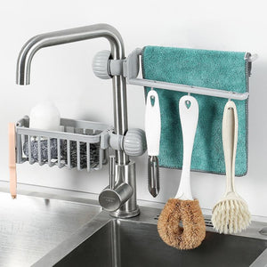 Adjustable Snap Sink Soap Sponge Holder Storage Drain Rack Kitchen Hanging Drain Rack Holder Shelf Bathroom Towel Organizer