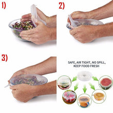 Load image into Gallery viewer, 6pcs / set kitchen storage supplies food silica gel cover can be reused, stretch and keep fresh sealed kitchen supplies
