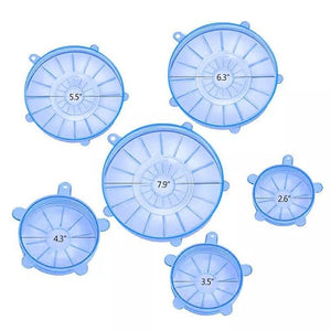 6pcs / set kitchen storage supplies food silica gel cover can be reused, stretch and keep fresh sealed kitchen supplies