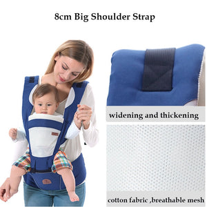 Ergonomic Baby Carrier Backpack Multifunctional 3 In 1 Hipseat Baby Sling Wrap Breathable Hooded Kangaroo For 1-36M